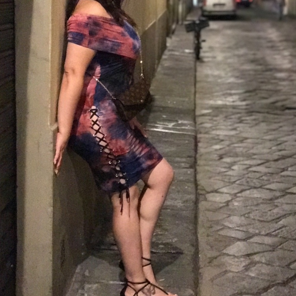 Tye Dye Off the Shoulder Dress
